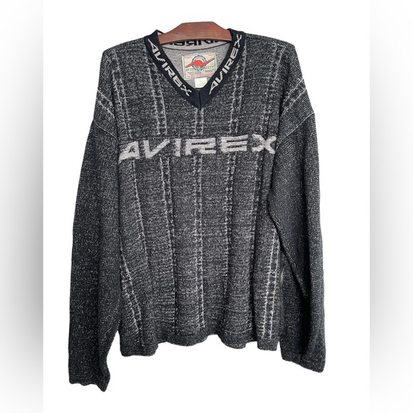 Avirex Varsity Vintage Sweater Mens 2XL Pullover Multicolor Knit EUC